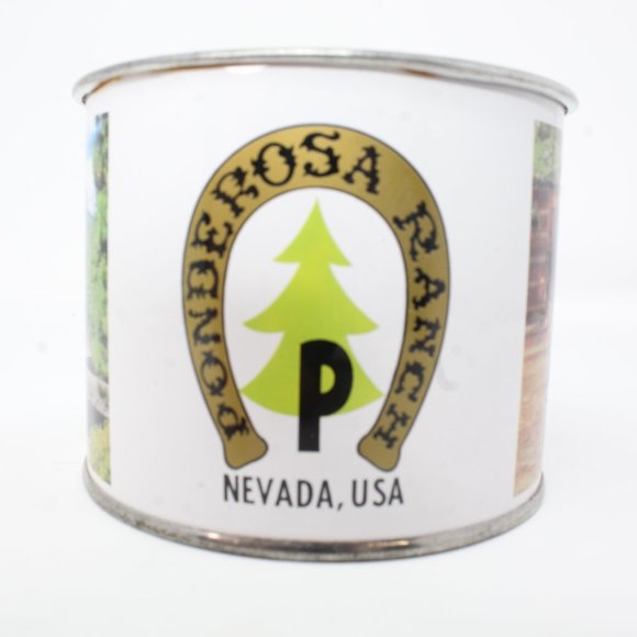 Vintage Bonanza Cartwright Family Ponderosa Ranch Nevada USA Tin Metal Cup Mug - Picture 2 of 5